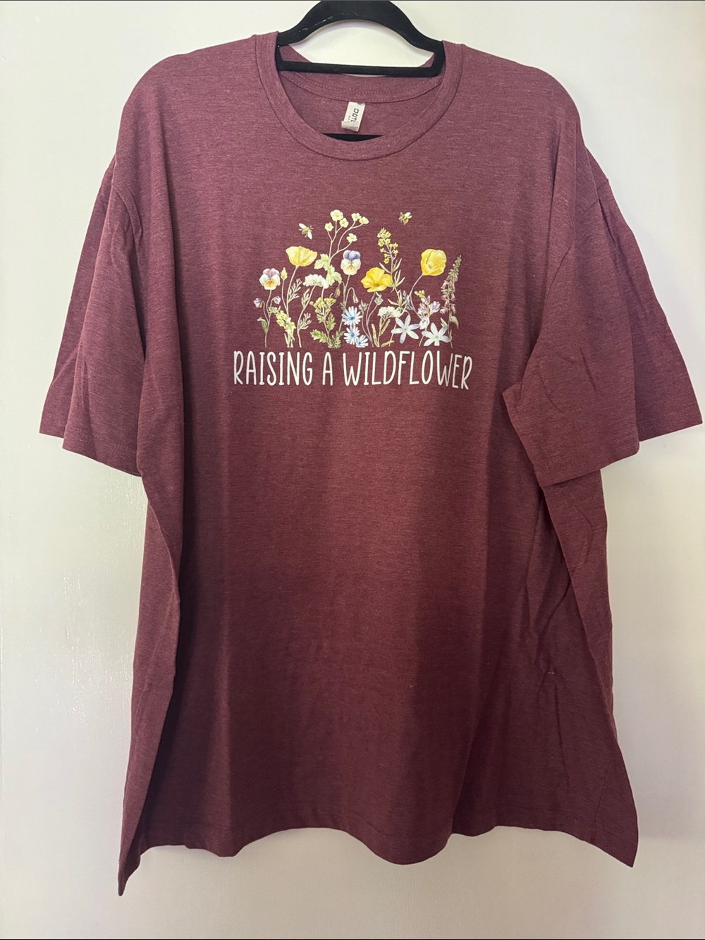 Everlast Maroon 'Raising a Wildflower' Short Sleeve Tee with Floral Graphic